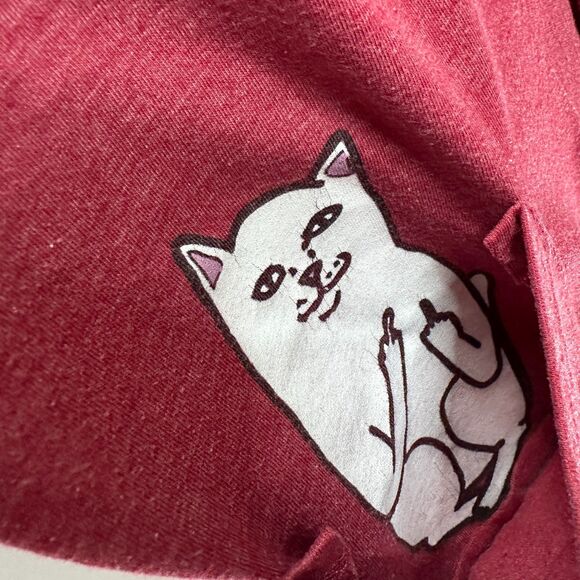 RIPNDIP Nerm in Single Breast Pocket Tee Sz Medium in Brick Red USA Made 19 x 26 - Picture 5 of 8